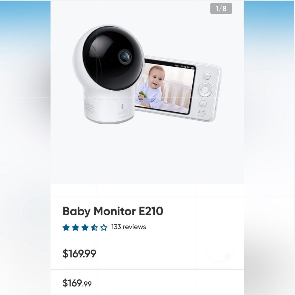 Eufy baby monitor and camera- used but works perfectly